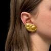 Mid century, Abstract Yellow Sapphire 22K Yellow Gold Clip-On Earrings, circa 1960