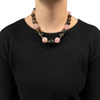 Vintage Smoky Quartz & Rose Quartz Bead Necklace C. 1940-1950