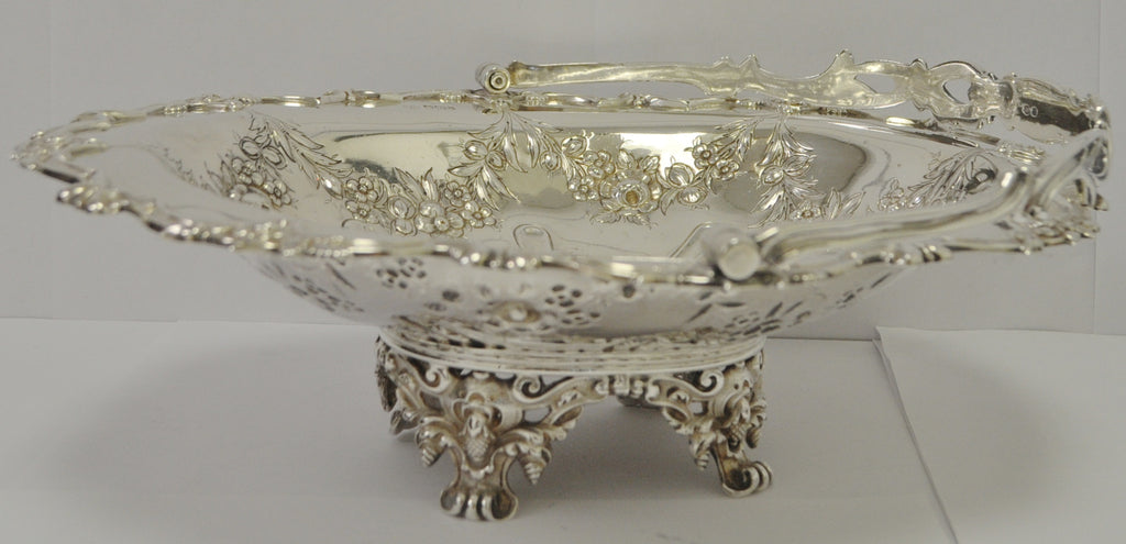 Large Sterling Silver Dish with Handle by John Round c.1900 - Westmount, Montreal - Daisy Exclusive