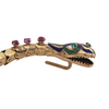 Vintage rare Enamel, gem set, Articulated 14K Yellow Gold Snake Bracelet (c.1950's) + Montreal Estate Jewelers