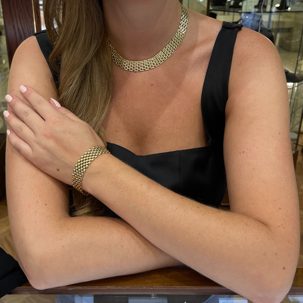 Vintage Italian 14K Gold Panther Link Bracelet Daisy Exclusive