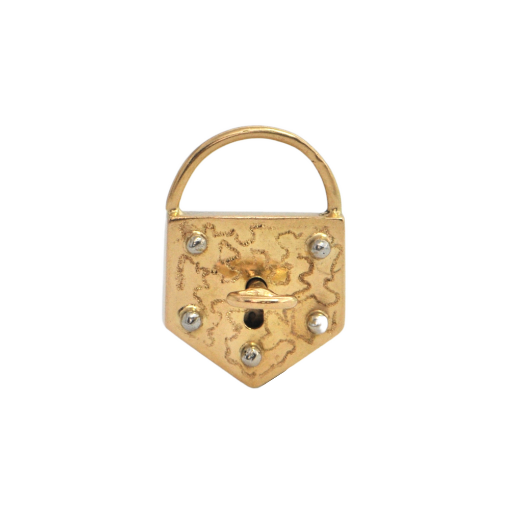 Vintage Pad Lock and Key Charm + Montreal Estate Jewelers