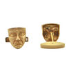 Vintage 18K Yellow Gold Comedy And Tragedy Mask Cufflinks C.1950 + Montreal Estate Jewelers