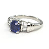 2.1 CT Sapphire and Diamond Platinum ring Modern - montreal estate jewellers