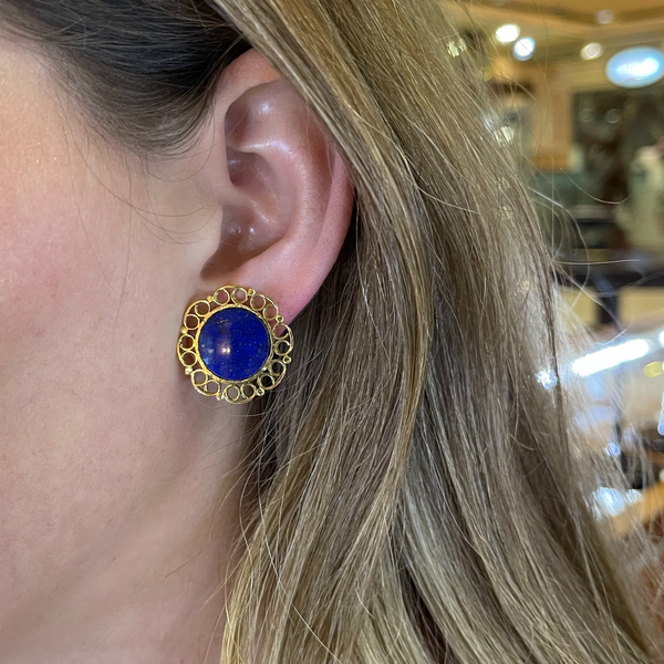 Lapis earrings deals gold