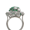 Vintage Diamond and Sandawana Emerald Cluster Cocktail Gold Ring + Montreal Estate Jewelers