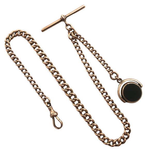 Gold watch chain and fob clearance