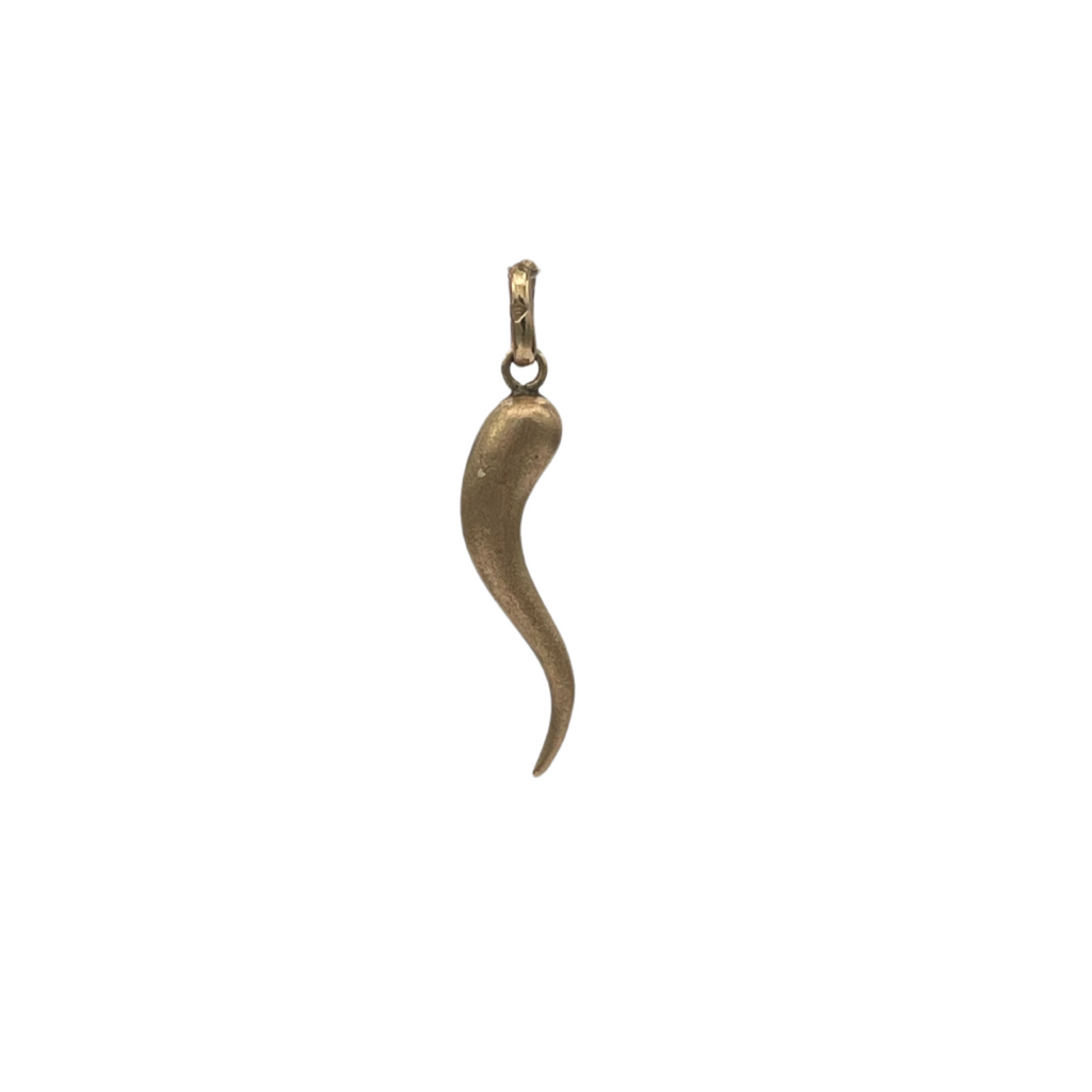 10k Yellow Gold Hollow Horn Charm