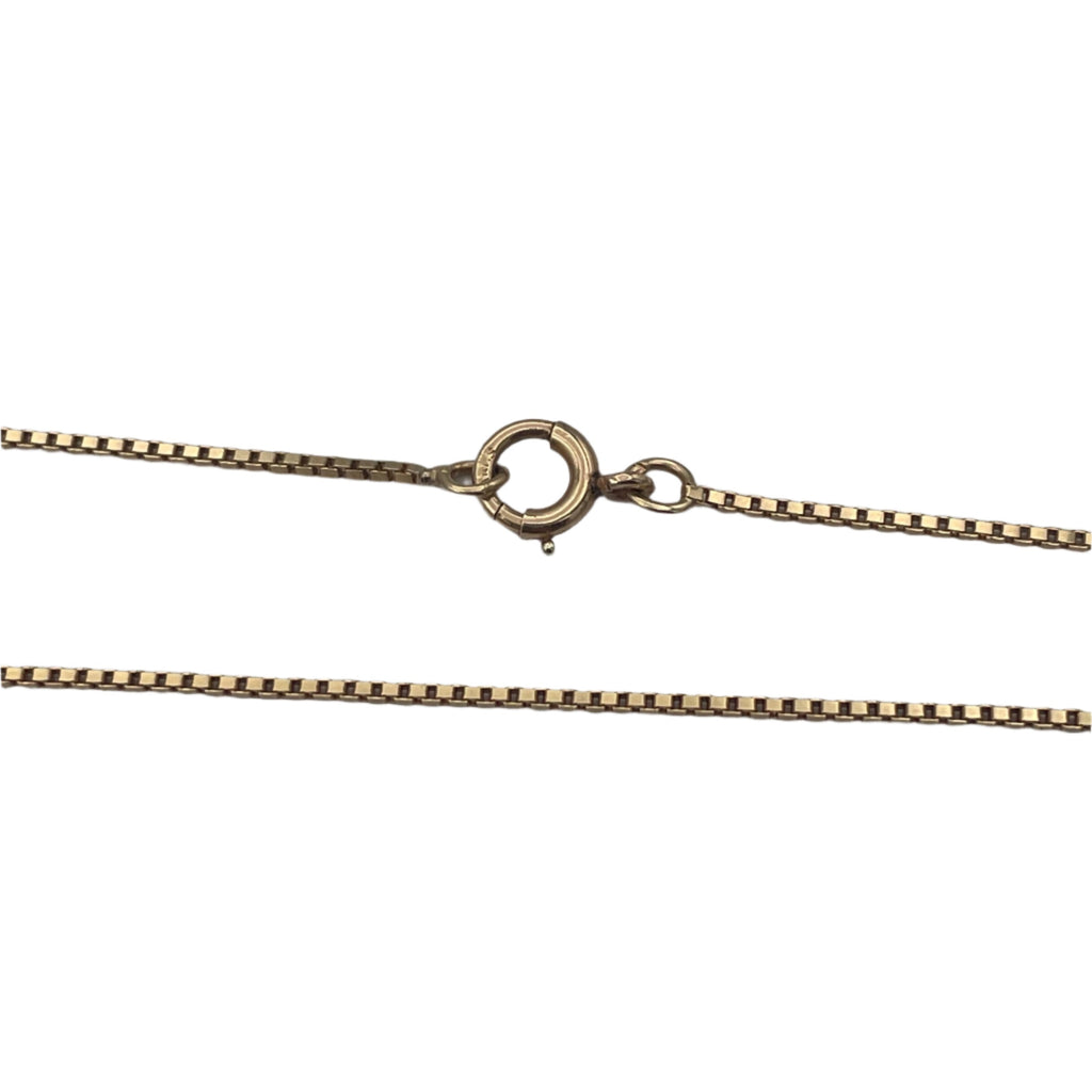Vintage BIRKS 14K yellow gold box link style chain, attaches with spring ring clasp.