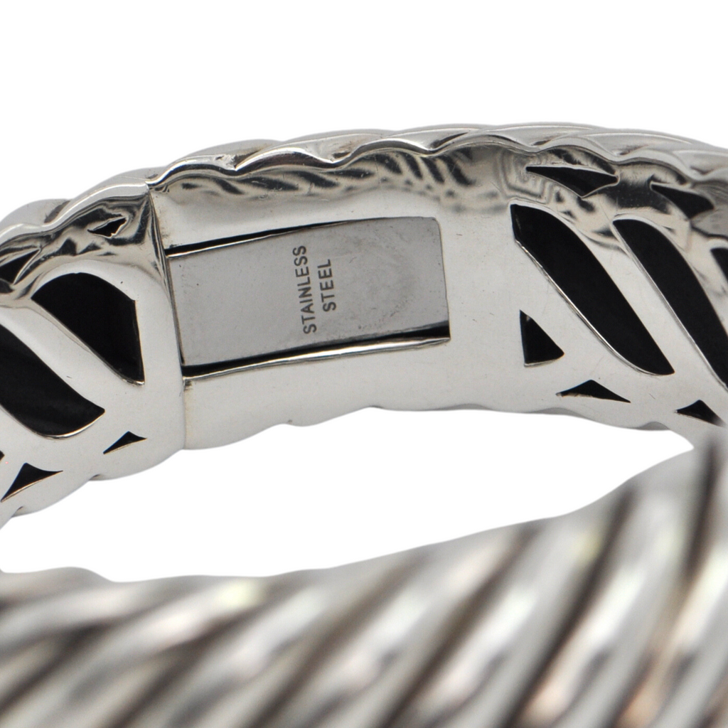 David Yurman Sculpted Cable Sterling Silver and 18K Gold Cuff Bracelet 15mm + Montreal Estate Jewelers