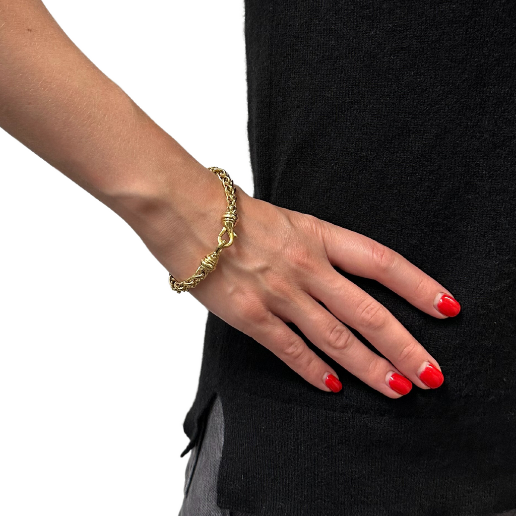 Estate David Yurman 18k Gold 6mm Wheat Link Bracelet– Daisy Exclusive