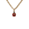 Vintage Italian 10k Gold Rolo Link Bracelet with Enamel Lady Bug Charms + Montreal Estate Jewelers 