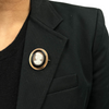 Antique Onyx and Rose Gold Shell Cameo Brooch
