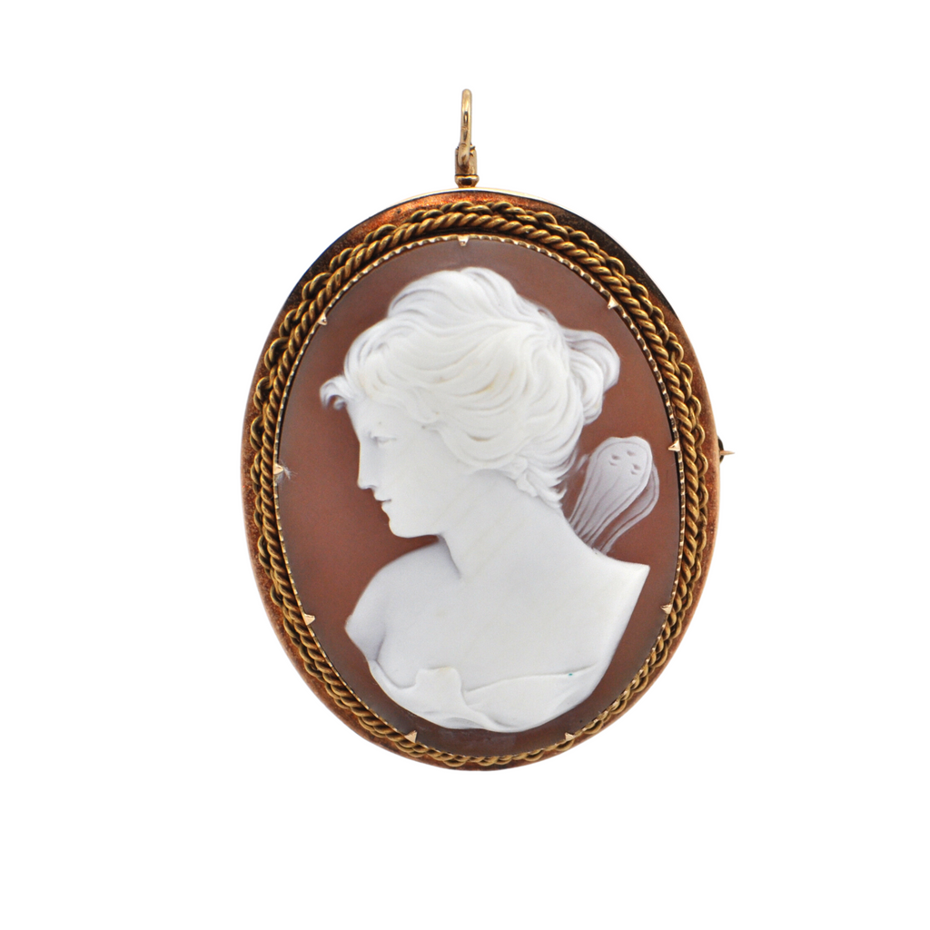 Cameo 14k Gold Brooch/Pendant + Montreal Estate Jewelers