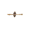 Antique Ruby, Diamond and Pearl 14k Gold Bar Pin + Montreal Estate Jewelers