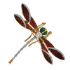 Vintage Italian Diamond and Enamel 18k Gold Dragonfly Brooch + Montreal Estate Jewelers