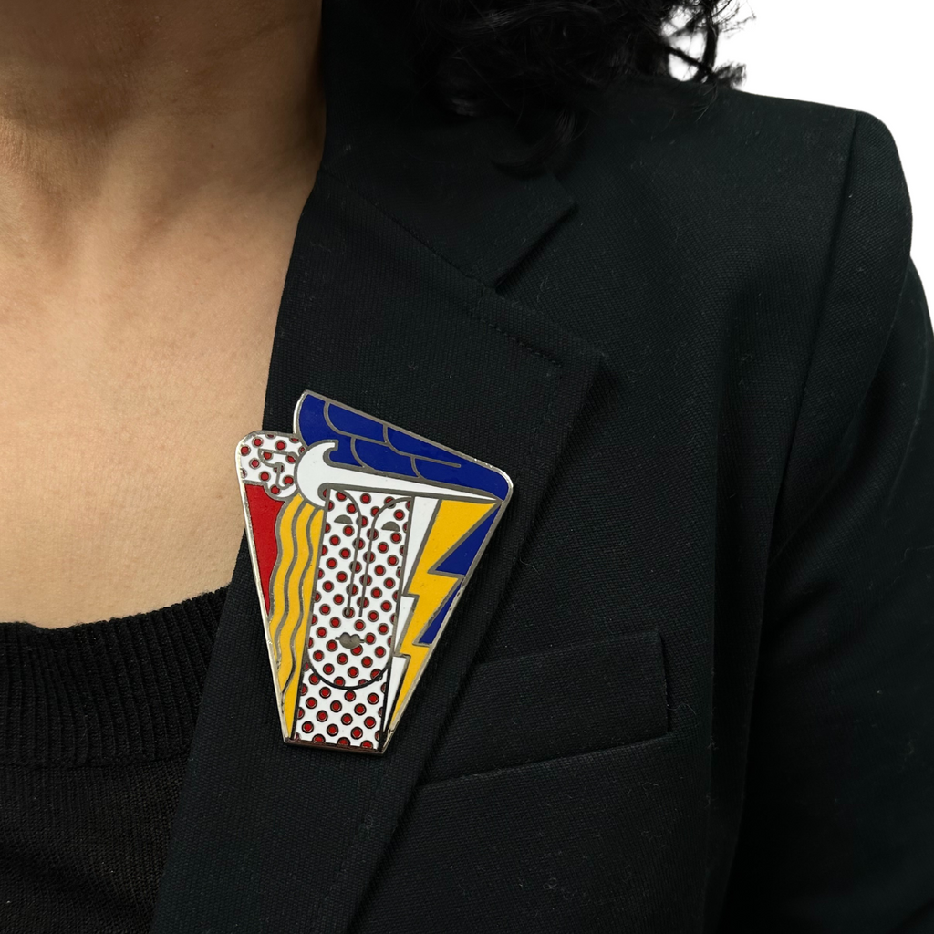 Mid-Century Signed 'Roy Lichtenstein' Modern Head Brooch/Pendant C.1968