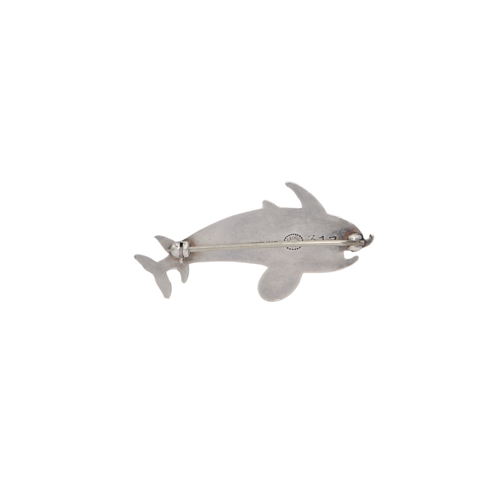 Signed Georg Jensen Double Dolphin #317 Sterling Silver Brooch Signed Georg Jensen Double Dolphin #317 Sterling Silver Brooch