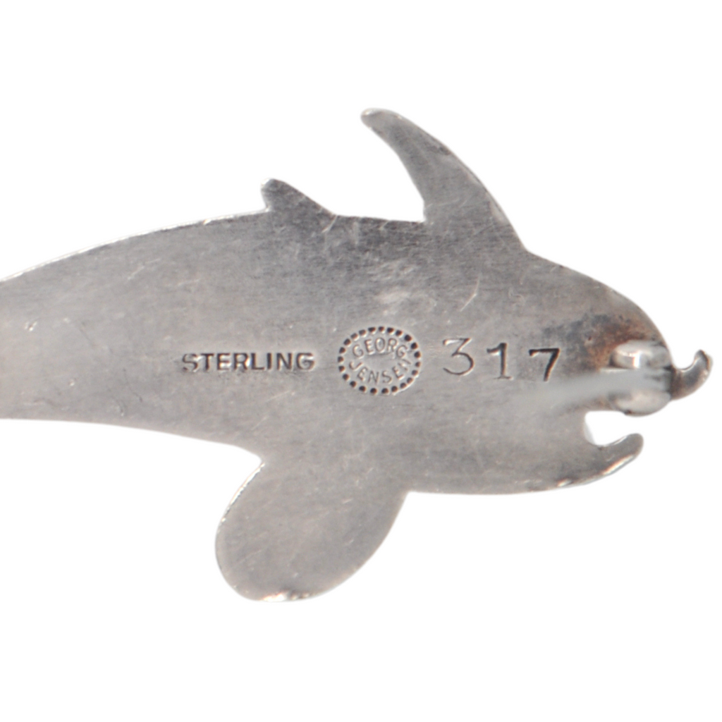 Signed Georg Jensen Double Dolphin #317 Sterling Silver Brooch Signed Georg Jensen Double Dolphin #317 Sterling Silver Brooch