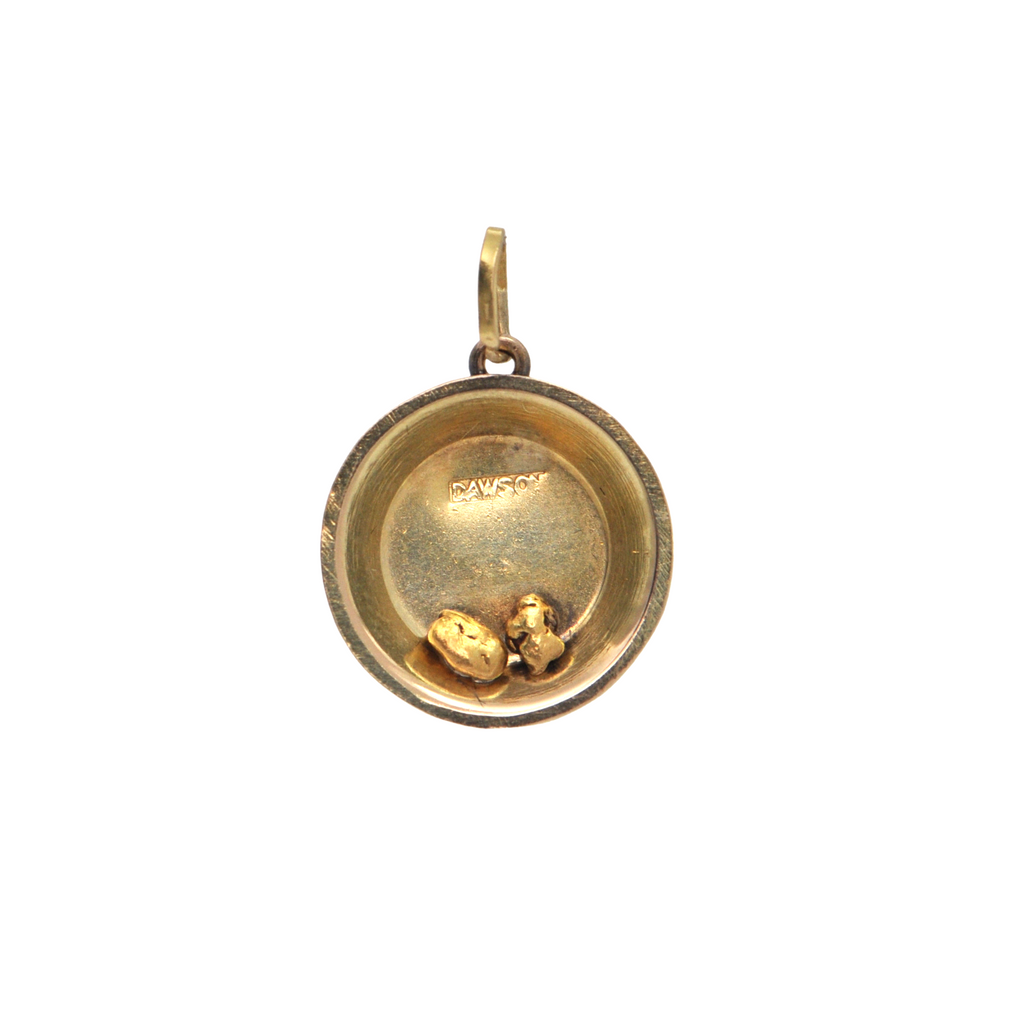 Vintage Dawson City 14k Gold Nugget Pan Charm