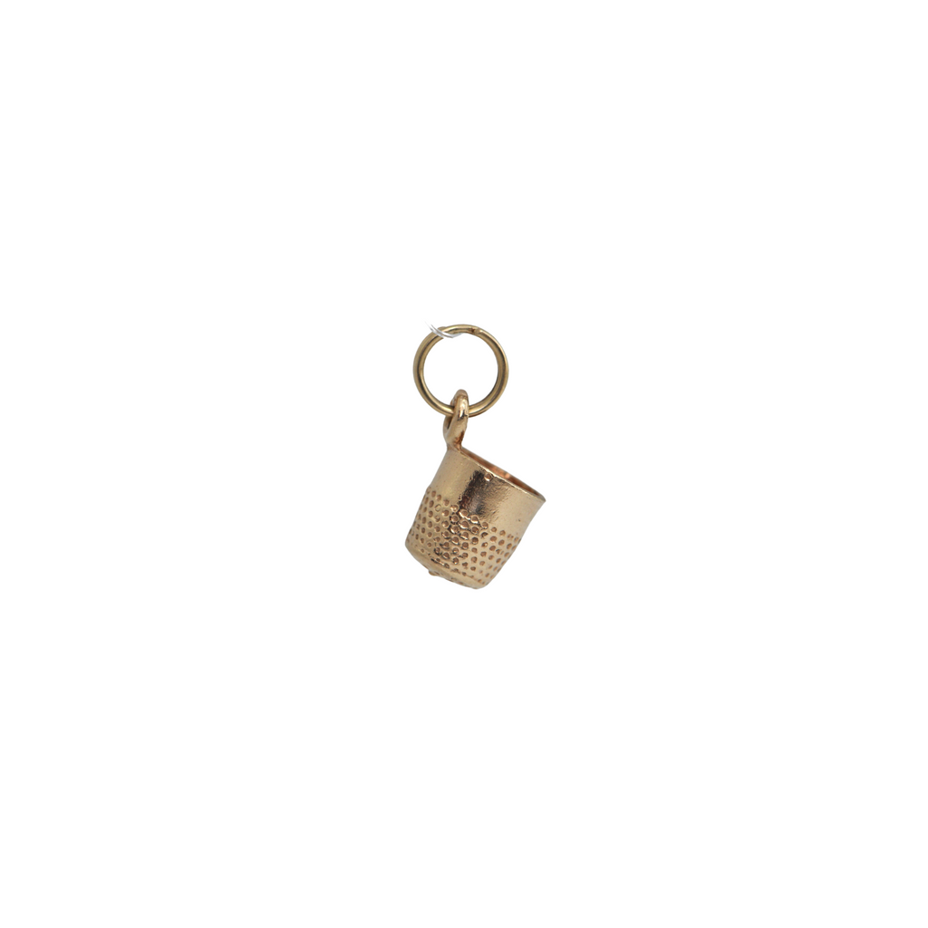 Vintage Miniature 10k Gold Thimble Charm + Montreal Estate Jewelers