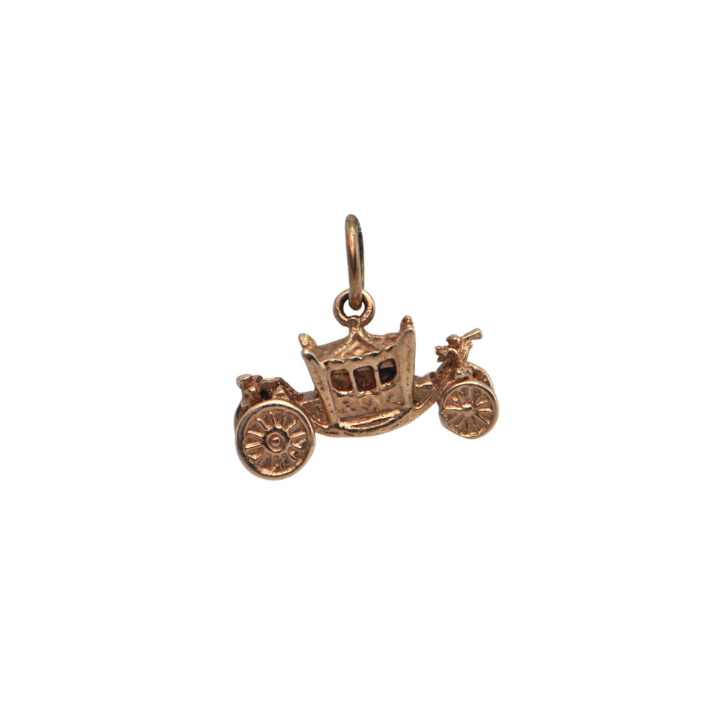 Vintage 10k Gold Carriage Charm + Montreal Estate Jewelers