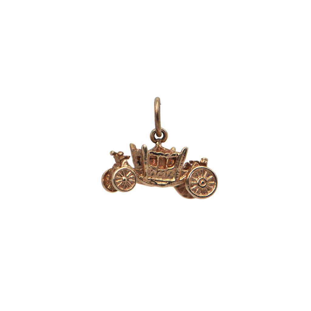 Vintage 10k Gold Carriage Charm + Montreal Estate Jewelers