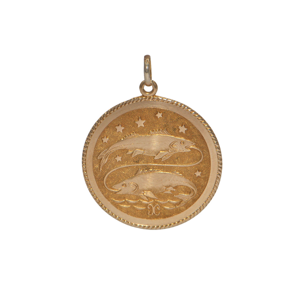 Vintage 14k Gold Pisces Zodiac Pendant/Charm + Montreal Estate Jewelers