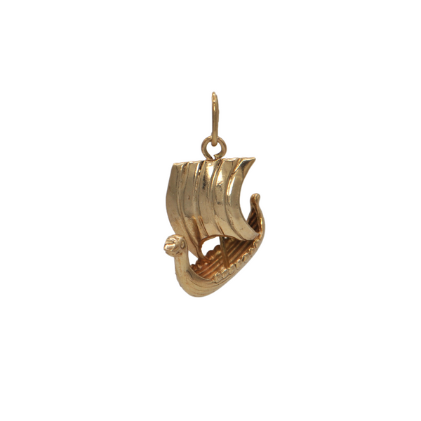 Vintage 14k Gold Viking Ship Charm + Montreal Estate Jewelers