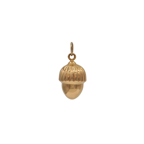 Vintage 18k Gold Acorn Charm + Montreal Estate Jewelers