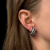 4.65CT Black and White Striped Pavé Diamond Earrings
