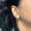 Vintage 18K Yellow Gold Angel Skin Coral Earrings