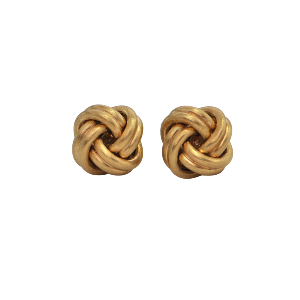 Vintage Italian 18k Gold Knot Style Earrings + Montreal Estate Jewelers