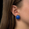 Vintage Lapis Lazuli 18k Gold Earrings + Montreal Estate Jewelers