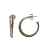 David Yurman Sterling Silver and 18K Gold Crossover Hoop Earrings