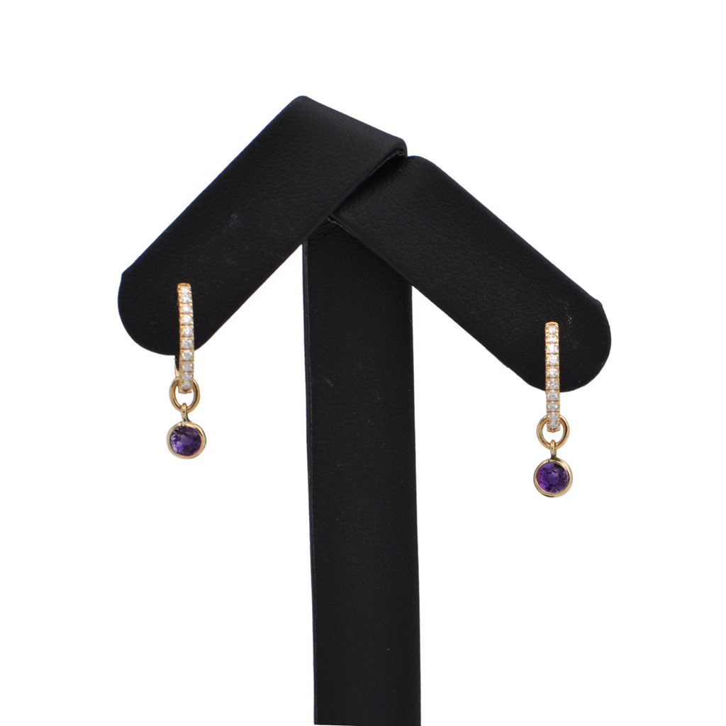 Daisy Exclusive Amethyst 14K Gold Earring Enhancers + Montreal Estate Jewelers