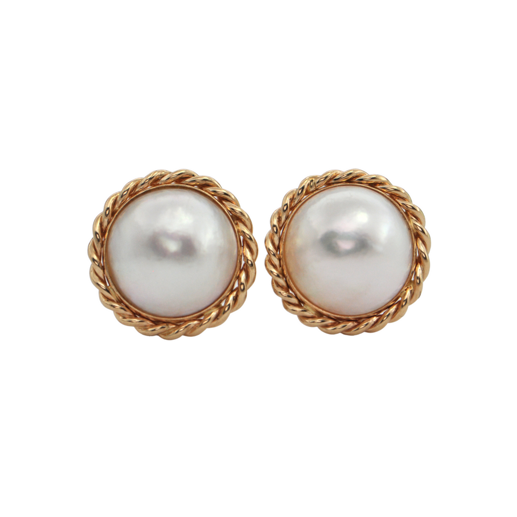 Mabe pearl 2025 earrings 14k