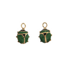 Vintage Green Enamel 18K Gold Ladybug Earring Enhancers