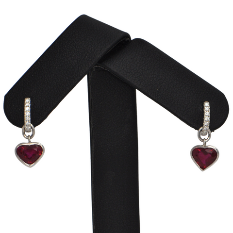 Vintage Ruby Heart 18K Gold Earring Enhancers + Montreal Estate Jewelers