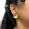 Estate Signed 18k Yellow Gold Brutalist Style Earrings + Montreal Estate Jewelers