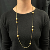 DAVID YURMAN Oceanica Link Necklace with cultured Golden Pearls and Adalusite in 18k Gold