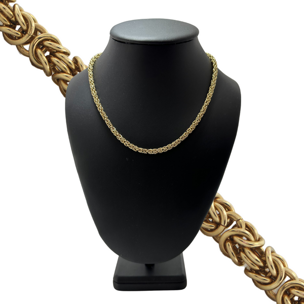 18K Yellow Gold Byzantine Link Necklace + Montreal Estate Jewelers