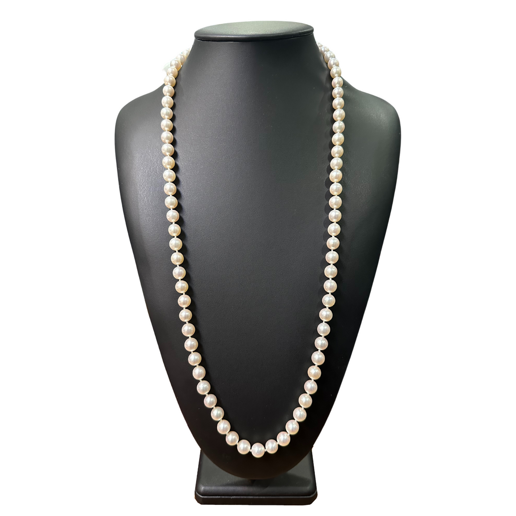 Estate 8.5 - 9 mm Japanese Akoya Pearl Necklace 31.5" (No Clasp) + Montreal Estate Jewelers