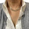 Vintage 18K Yellow Gold Diamond Curb Link Necklace