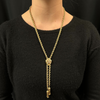 Vintage 14k Gold Rope Link Necklace with Opal Crest Slider