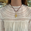 Daisy Exclusive Open Loop Garnet 22k Gold Necklace