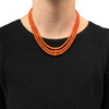Daisy Exclusive Graduated Triple Strand Mediterranean Coral 18k Gold Necklace + Montreal Estate Jewelers