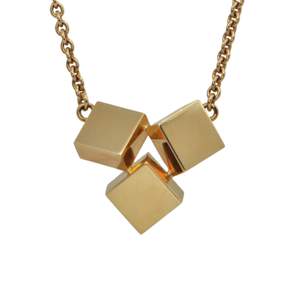 Vintage 'Toni Cavelti' for Birks 18K Gold Geometric Sculptural Necklace + Montreal Estate Jewelers