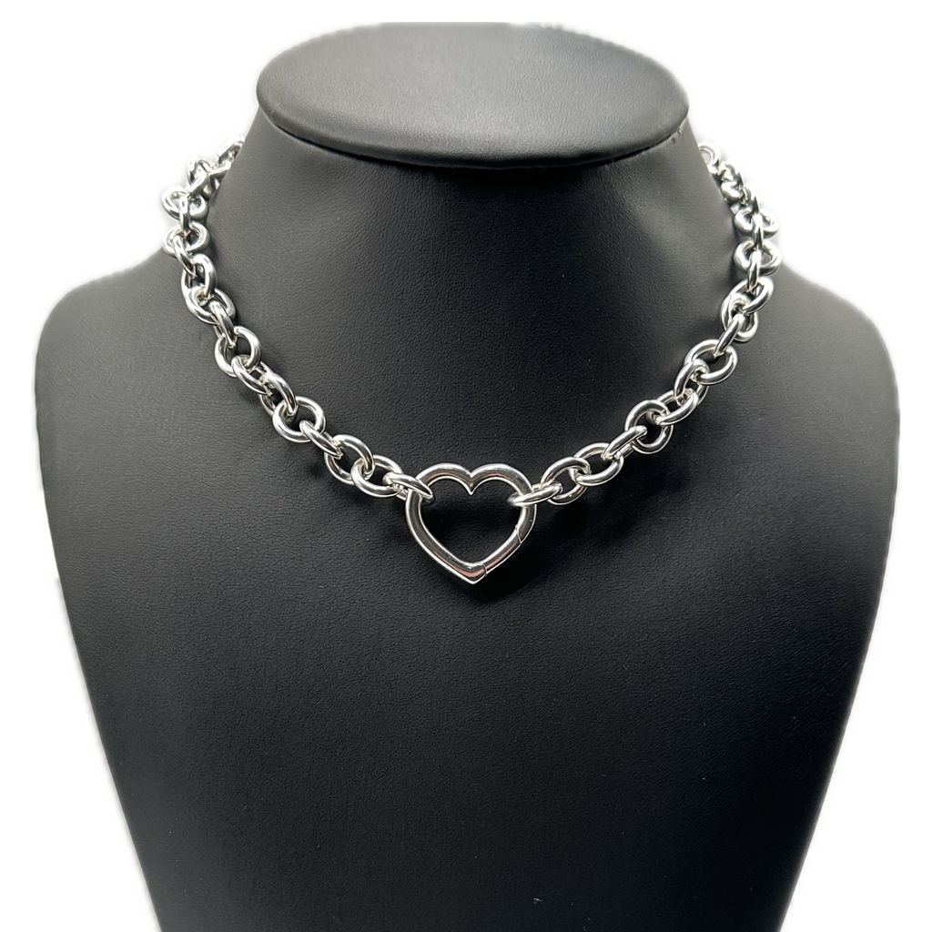 Tiffany & Co. Hinged Open Heart Sterling Silver Necklace + Montreal Estate Jewelers