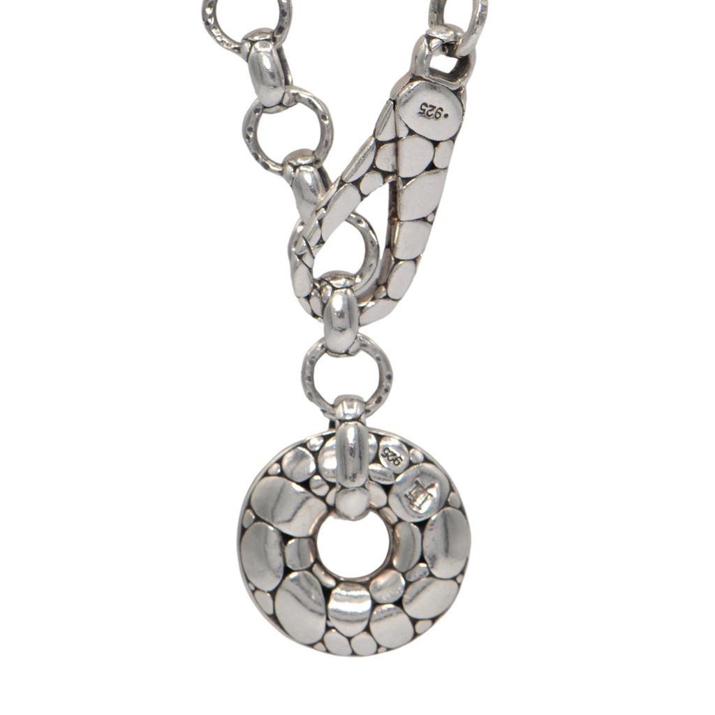 Vintage John Hardy Sterling Silver Kali Collection Pebble Link Donut Necklace + Montreal Estate Jewelers